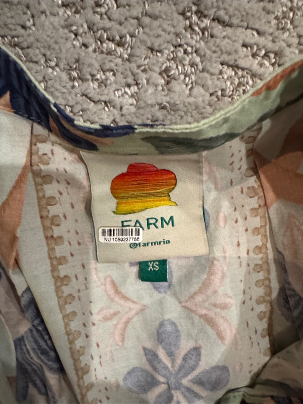 Farm Rio Romper in Mint, Navy & rust - Picture 3 of 3